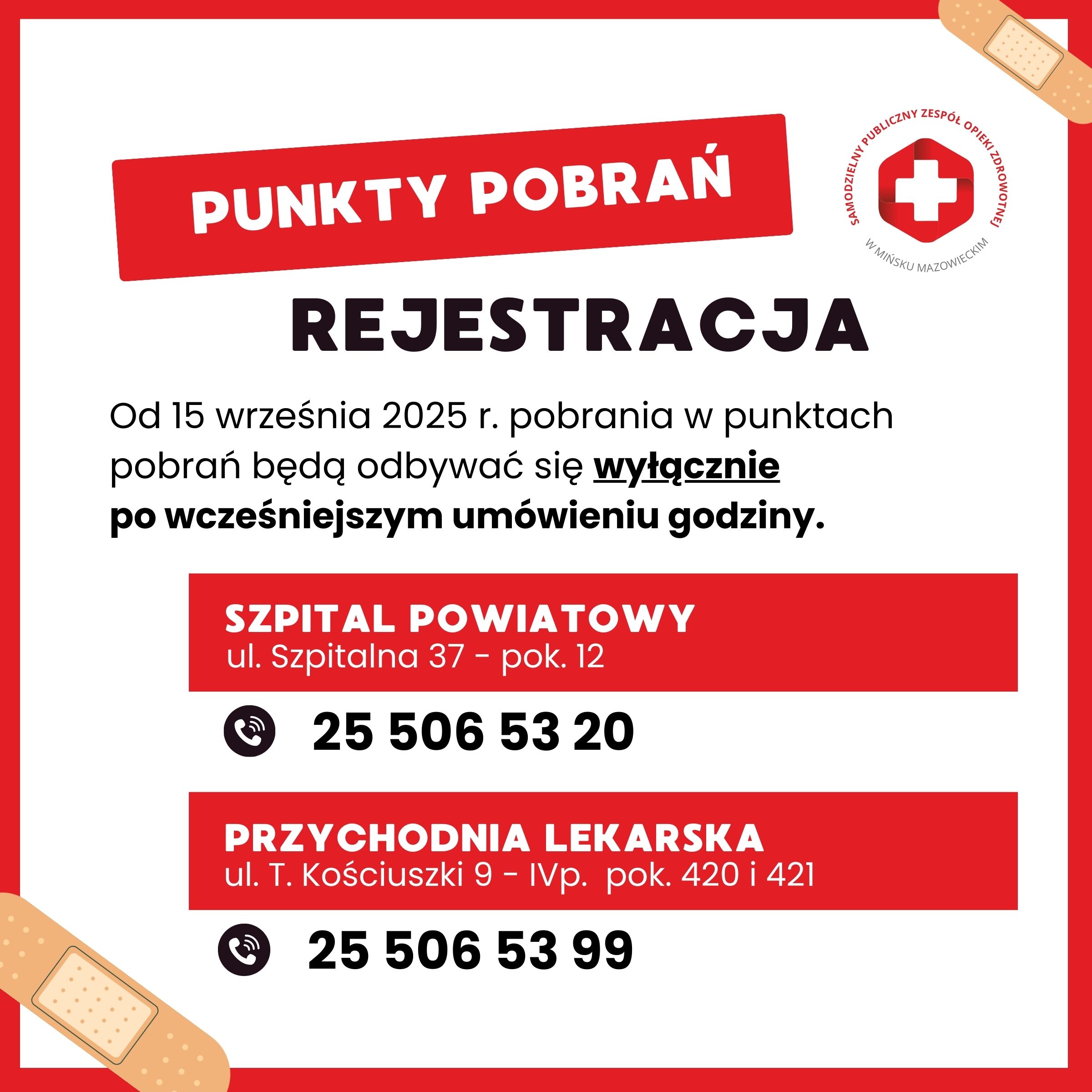You are currently viewing PUNKTY POBRAŃ KRWI – WAŻNA ZMIANA DLA PACJENTÓW!