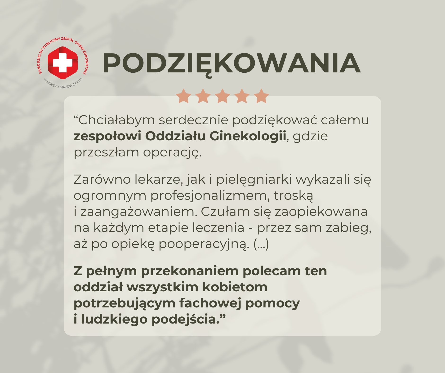 You are currently viewing „Dzięki Wam ten trudny czas był znacznie łatwiejszy do przejścia.” – wzruszające słowa pacjentki po operacji