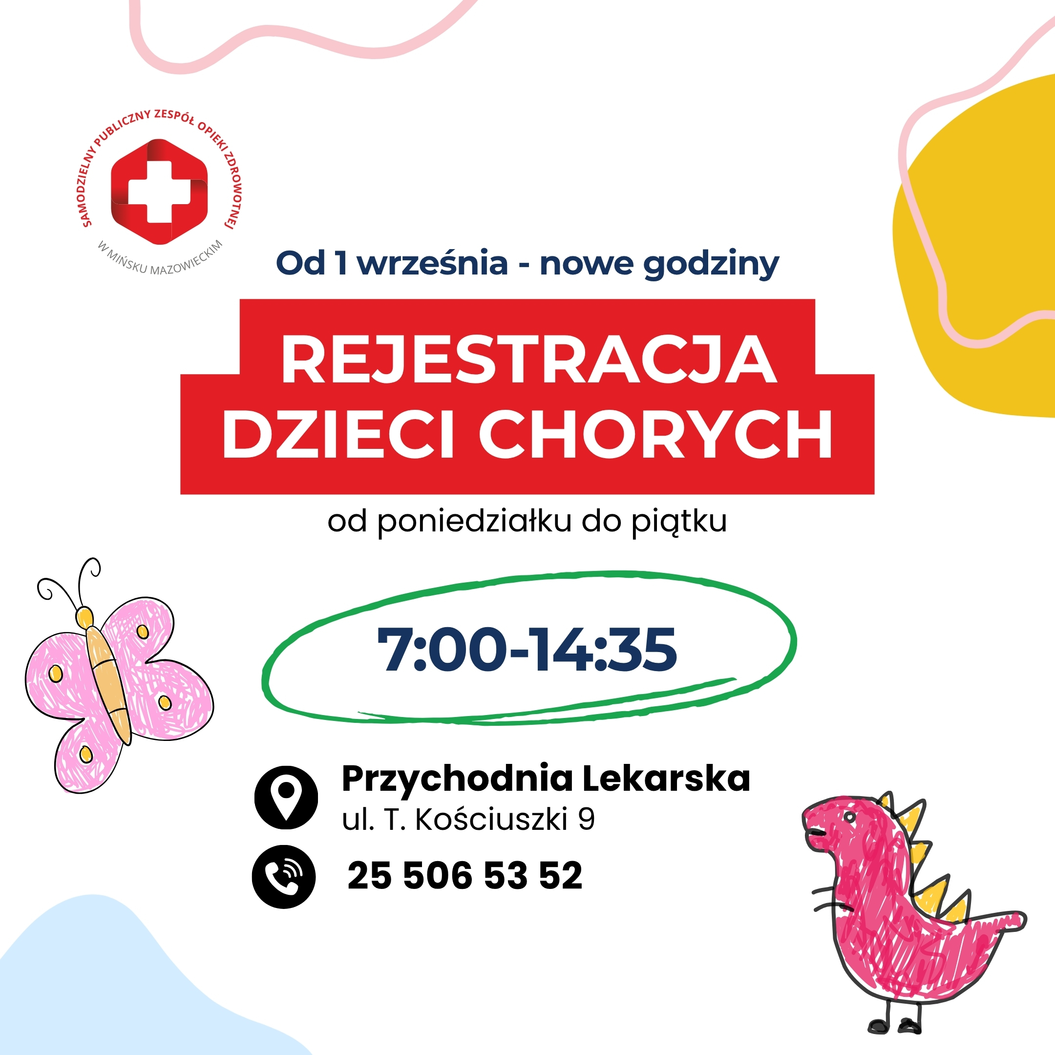 You are currently viewing Nowe godziny pracy Rejestracji Dzieci Chorych od 1 września 2026 roku