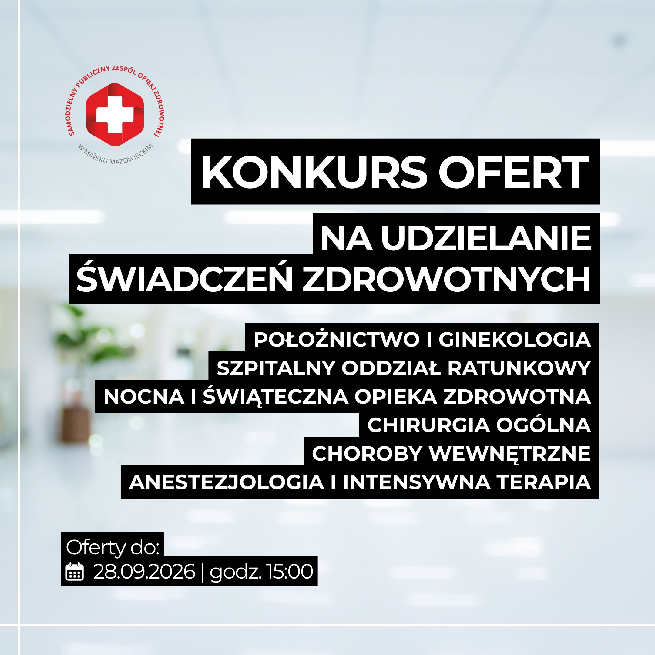 You are currently viewing Dla lekarek i lekarzy: konkurs ofert na udzielanie świadczeń zdrowotnych | SPZOZ w Mińsku Mazowieckim | SPZOZ w Mińsku Mazowieckim